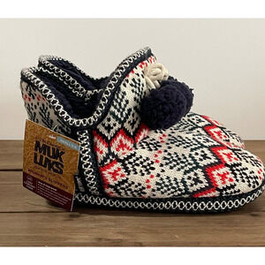 The Original Muk Luks Women's Slippers Size Small 5-6 Navy Blue Red White New